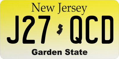NJ license plate J27QCD