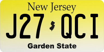 NJ license plate J27QCI
