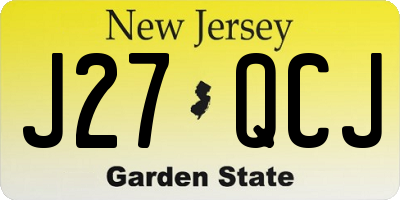 NJ license plate J27QCJ