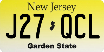 NJ license plate J27QCL