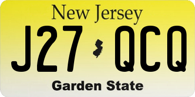 NJ license plate J27QCQ