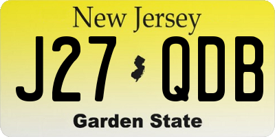 NJ license plate J27QDB