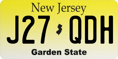 NJ license plate J27QDH