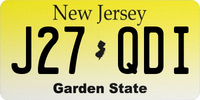 NJ license plate J27QDI