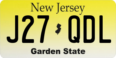 NJ license plate J27QDL