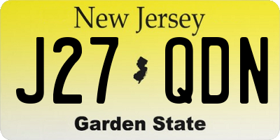NJ license plate J27QDN