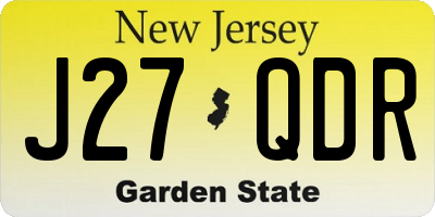 NJ license plate J27QDR