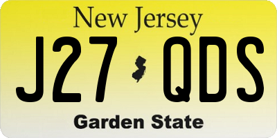 NJ license plate J27QDS