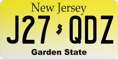 NJ license plate J27QDZ