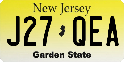 NJ license plate J27QEA