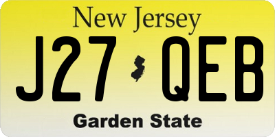 NJ license plate J27QEB