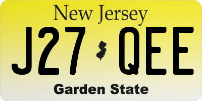 NJ license plate J27QEE