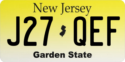 NJ license plate J27QEF