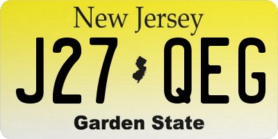 NJ license plate J27QEG