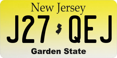 NJ license plate J27QEJ
