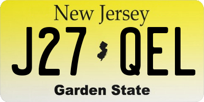 NJ license plate J27QEL