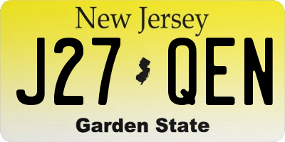NJ license plate J27QEN