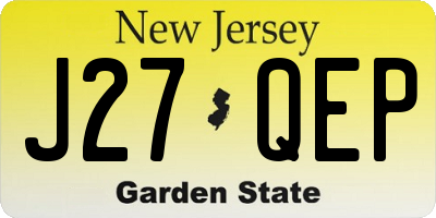 NJ license plate J27QEP
