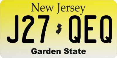 NJ license plate J27QEQ