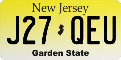 NJ license plate J27QEU