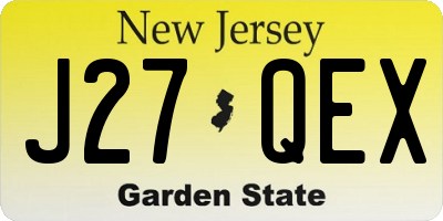 NJ license plate J27QEX