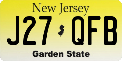 NJ license plate J27QFB