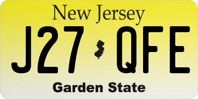 NJ license plate J27QFE