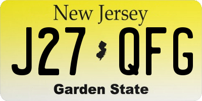 NJ license plate J27QFG