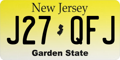NJ license plate J27QFJ