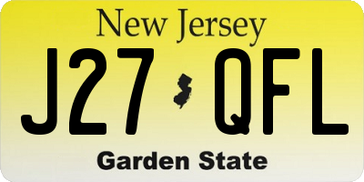 NJ license plate J27QFL