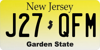 NJ license plate J27QFM