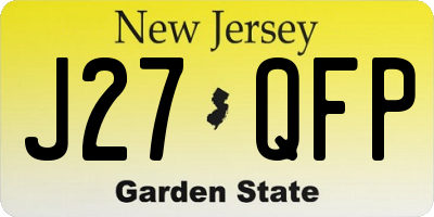 NJ license plate J27QFP