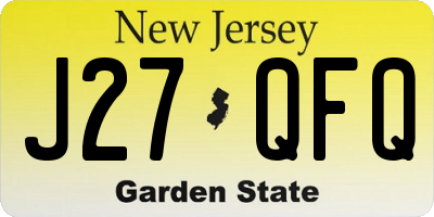 NJ license plate J27QFQ