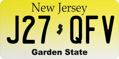 NJ license plate J27QFV