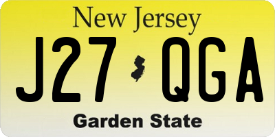 NJ license plate J27QGA