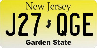 NJ license plate J27QGE