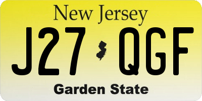 NJ license plate J27QGF