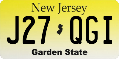NJ license plate J27QGI