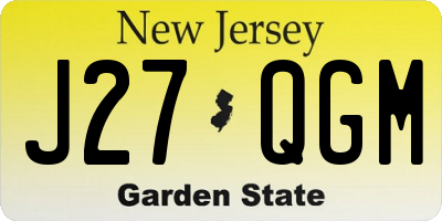 NJ license plate J27QGM