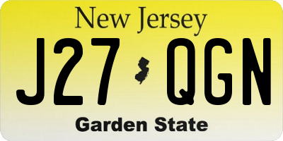 NJ license plate J27QGN