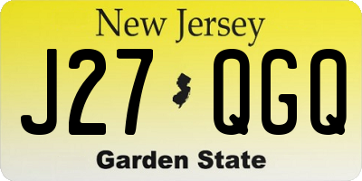 NJ license plate J27QGQ