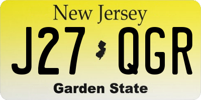 NJ license plate J27QGR