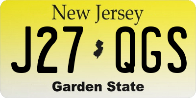 NJ license plate J27QGS