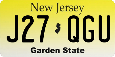 NJ license plate J27QGU