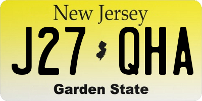 NJ license plate J27QHA