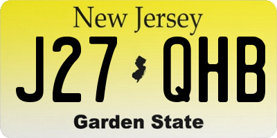 NJ license plate J27QHB