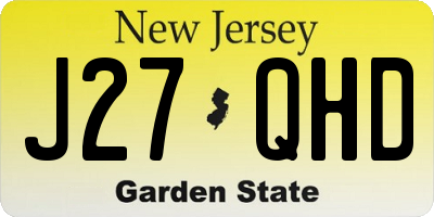 NJ license plate J27QHD