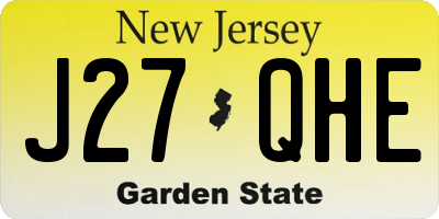 NJ license plate J27QHE