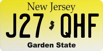 NJ license plate J27QHF