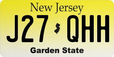 NJ license plate J27QHH